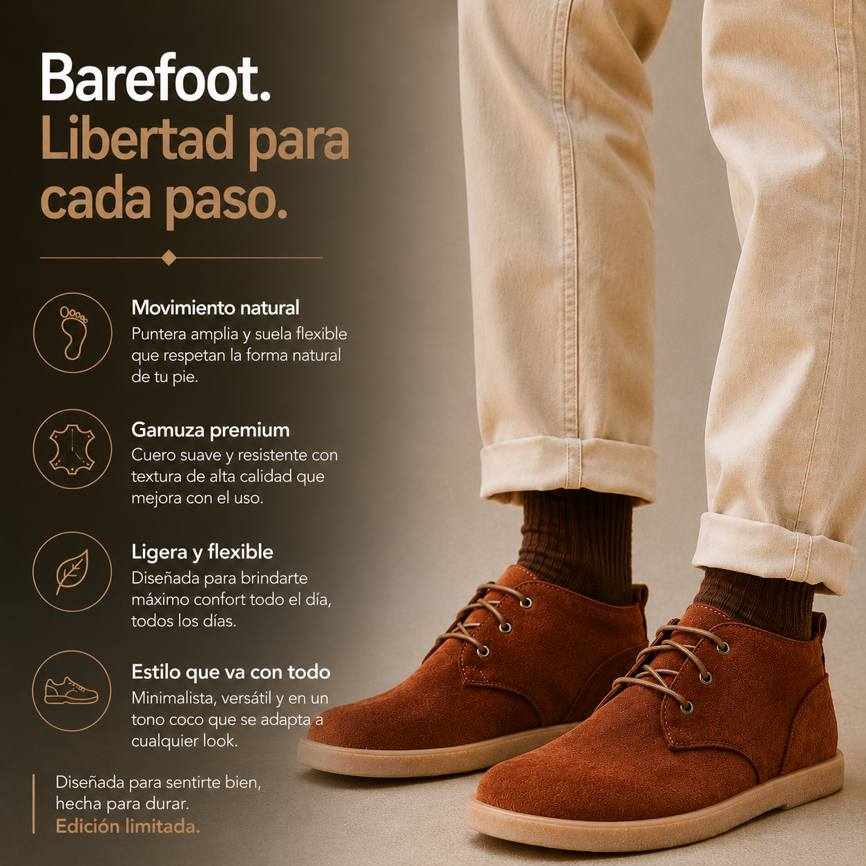 Bota Barefoot Suela - beneficios
