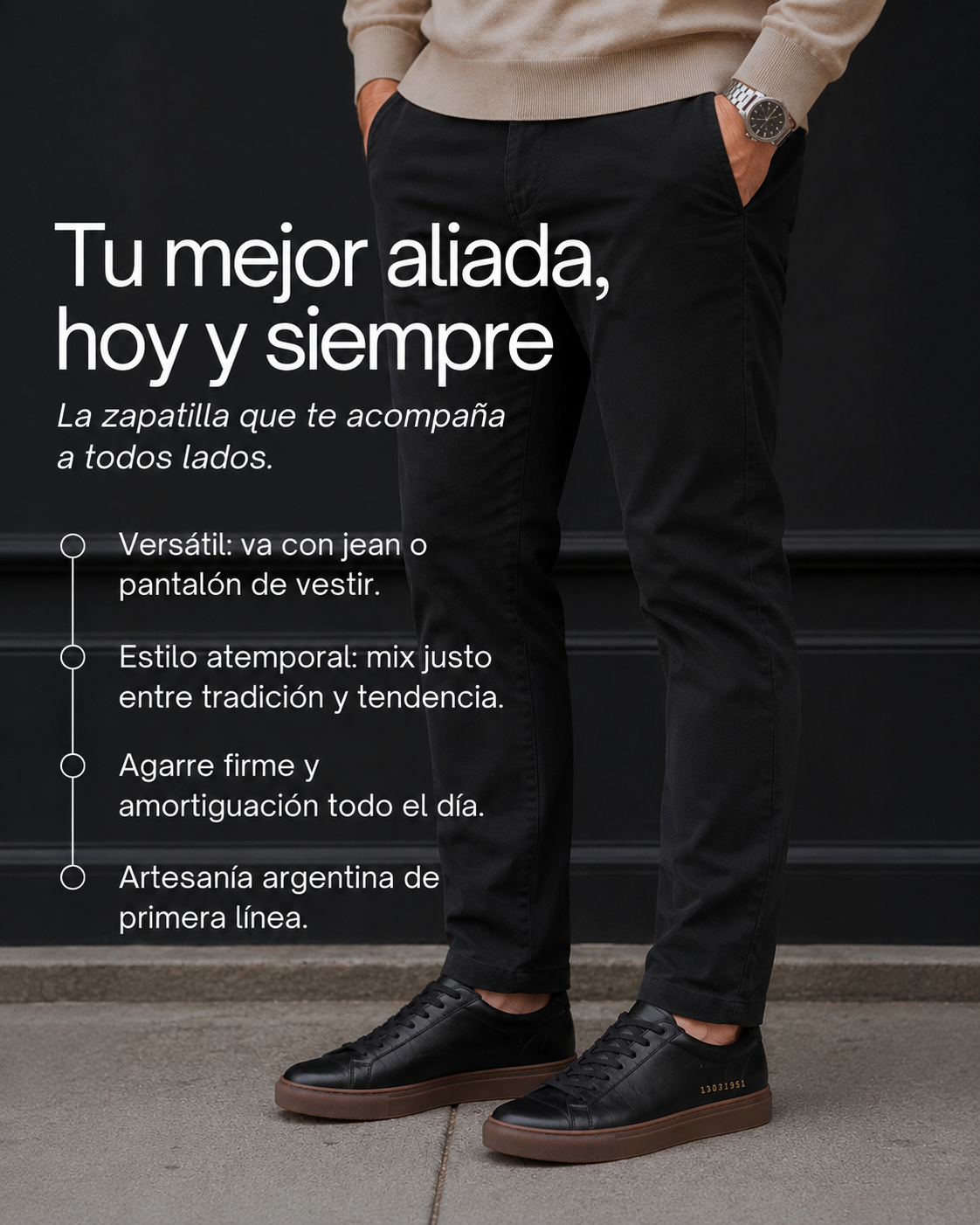 Data Premium Negro Suela Caramelo - OGGI