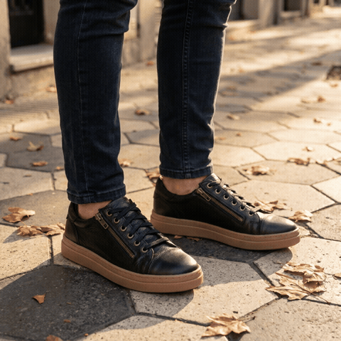 Martens Negro en movimiento