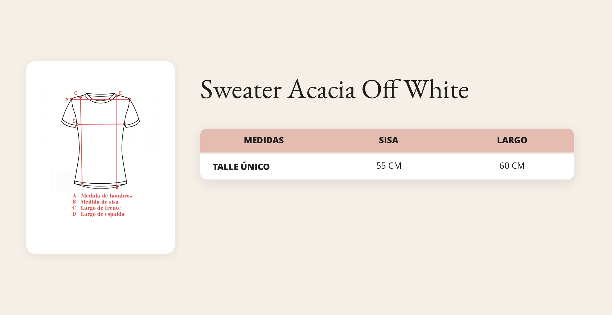 Guía de talles Sweater Acacia Off White