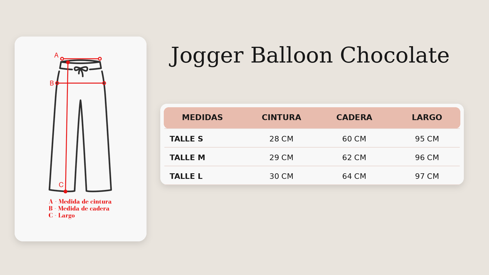 Guía de talles Jogger Balloon Chocolate