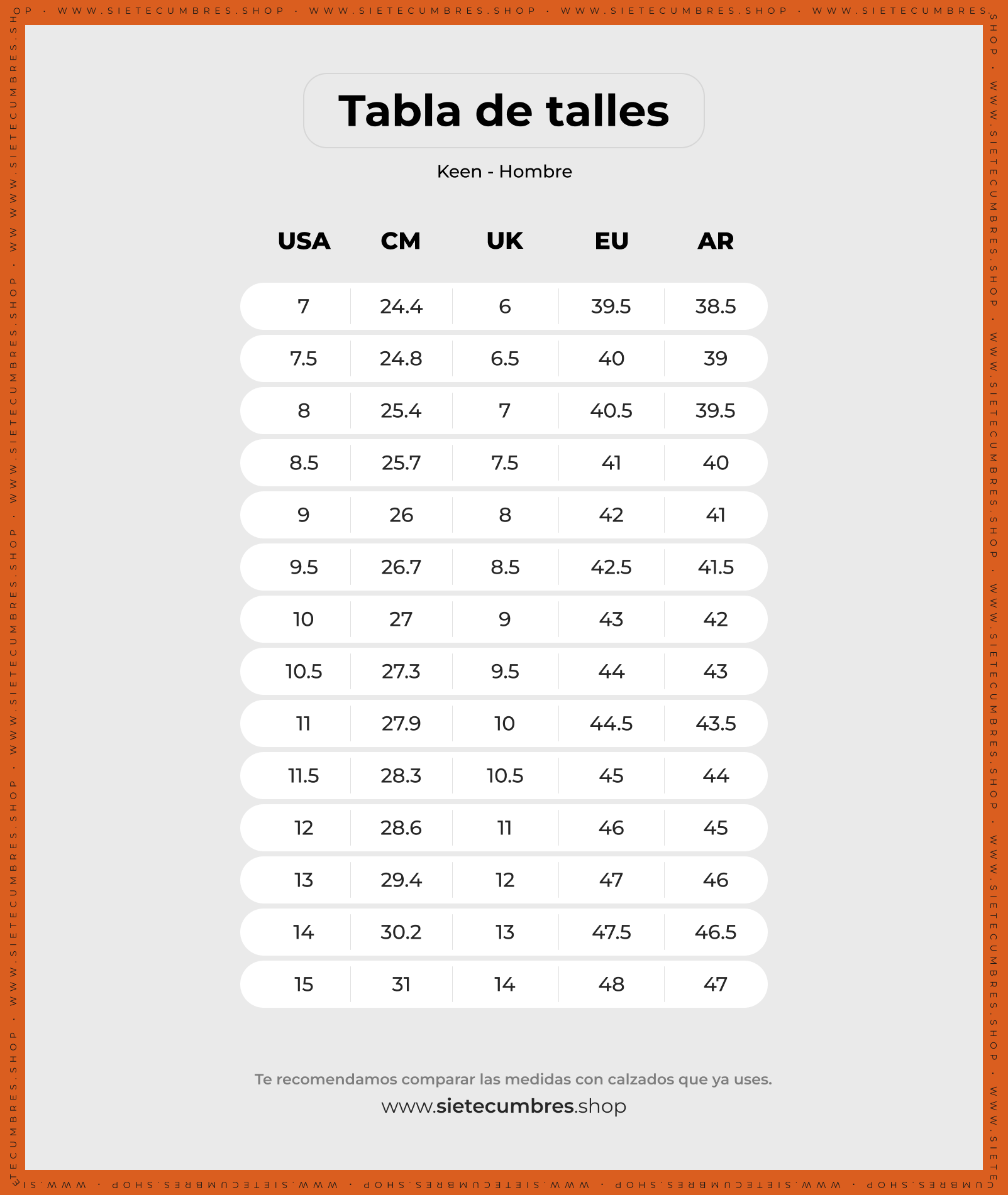 Gu&iacute;a de talles