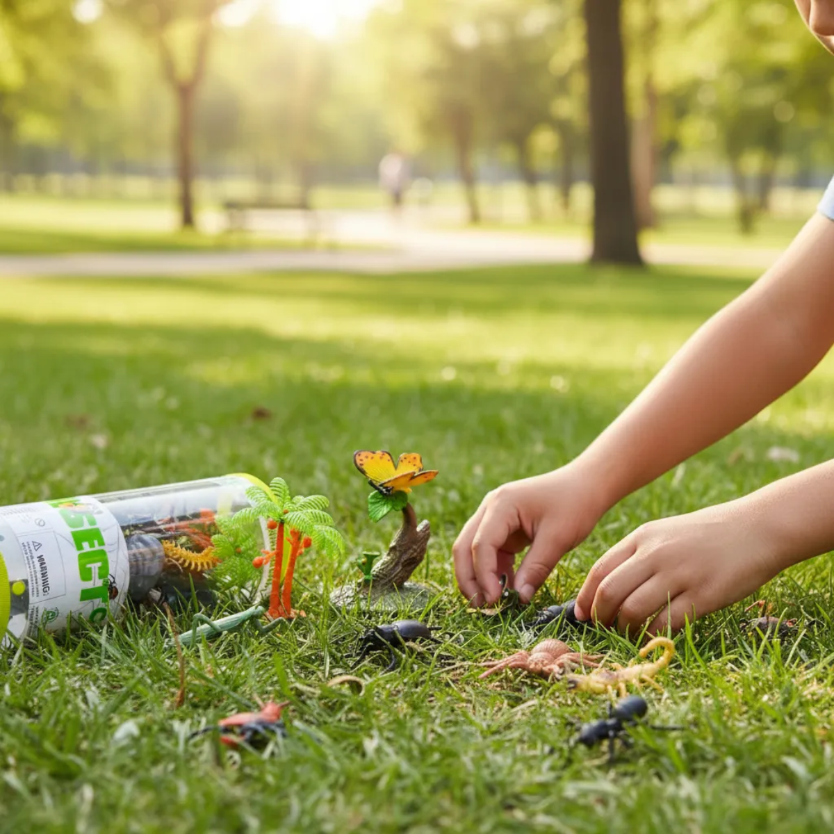 12 Animales Insectos Mini En Tubo Con Accesorios