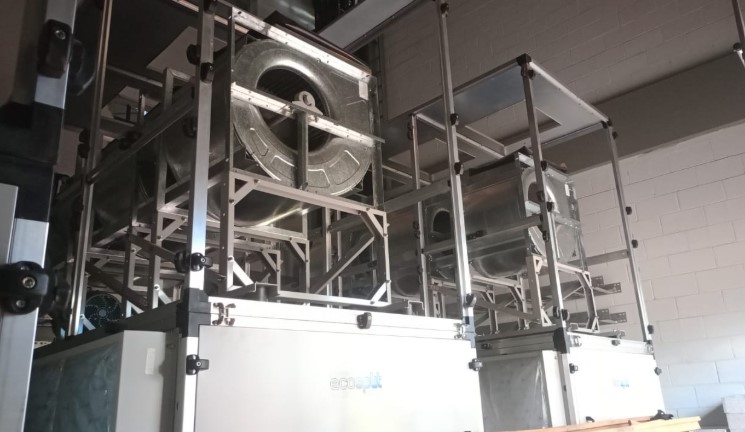 Instalação do módulo ventilador Eco Split Carrier.