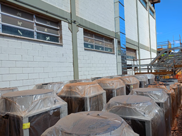 Sistema de ventilação industrial em fase de comissionamento