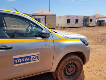 Testes operacionais do sistema de climatização industrial.
