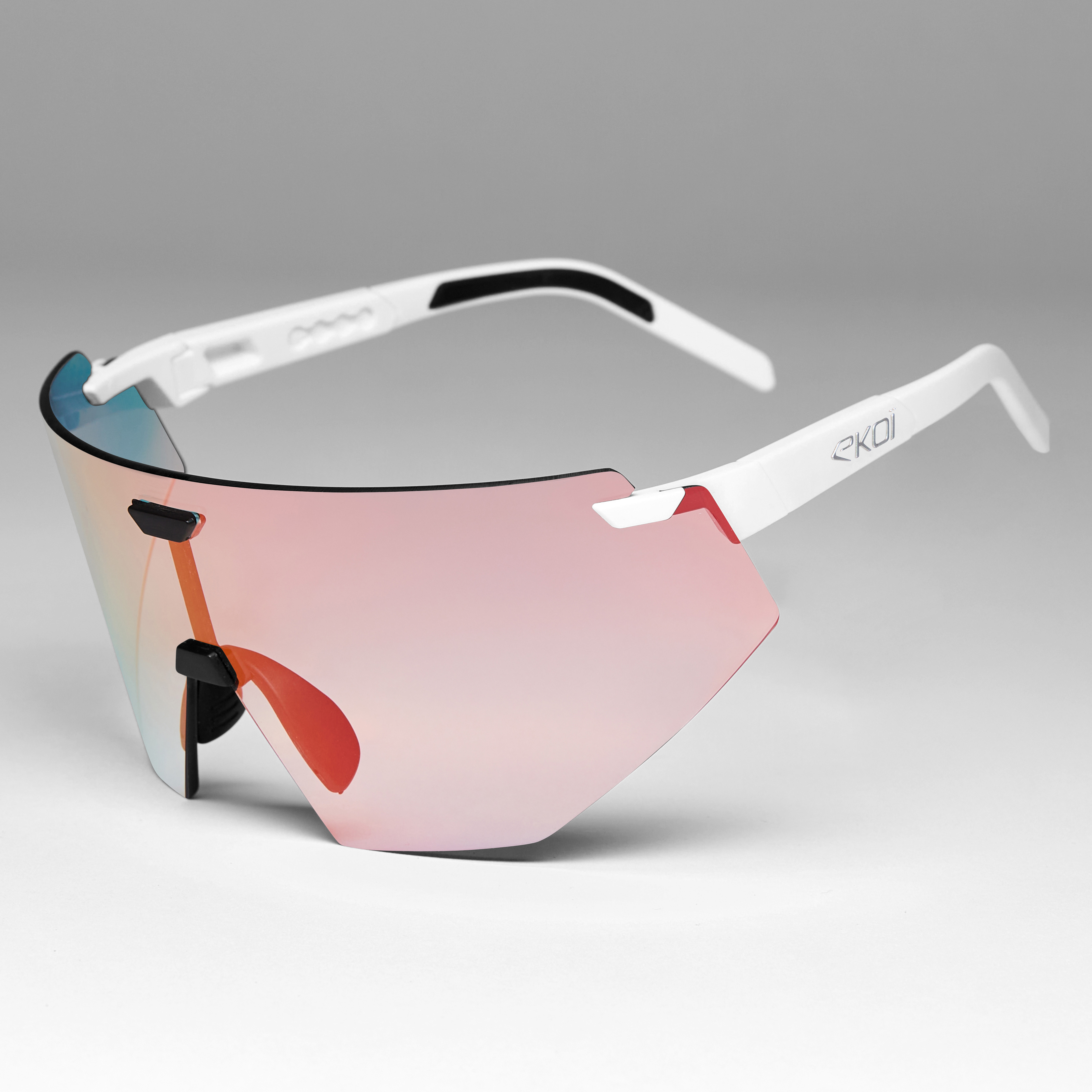 Lente fotocrom&aacute;tica (1&ndash;3) &mdash; &Oacute;culos EKOI Racing AEROLITE - Branco/Prata Fotocrom&aacute;tico Vermelho Claro