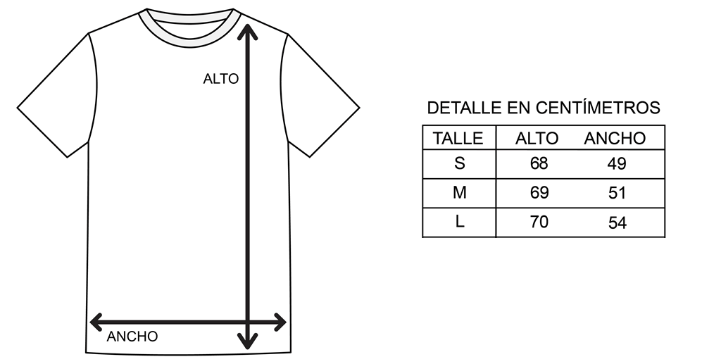 Tabla de Talles Remeras Head Topspin