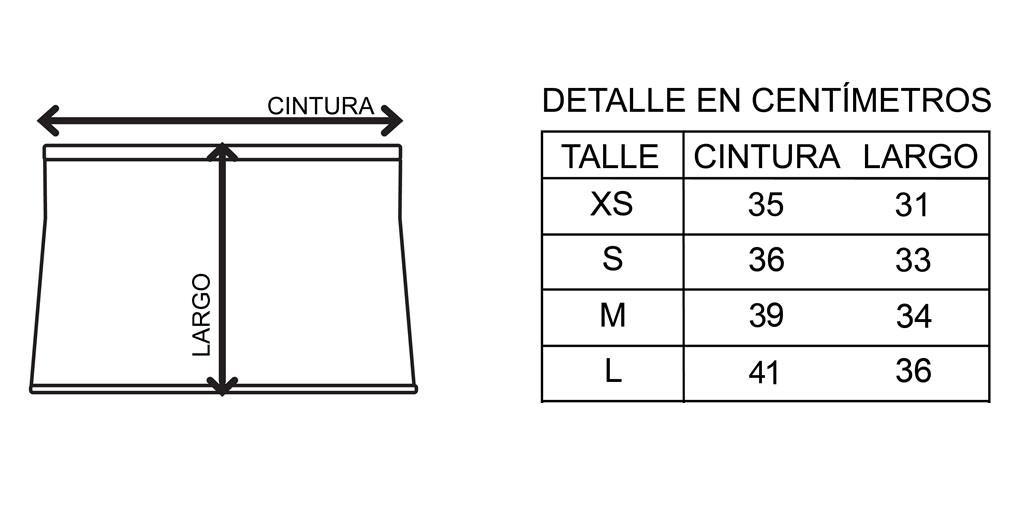 Tabla de Talles Polleras Head Performance