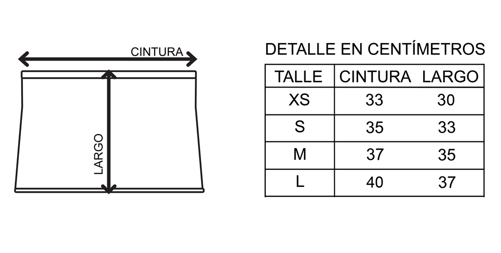 Tabla de Talles Polleras Head Club Basic