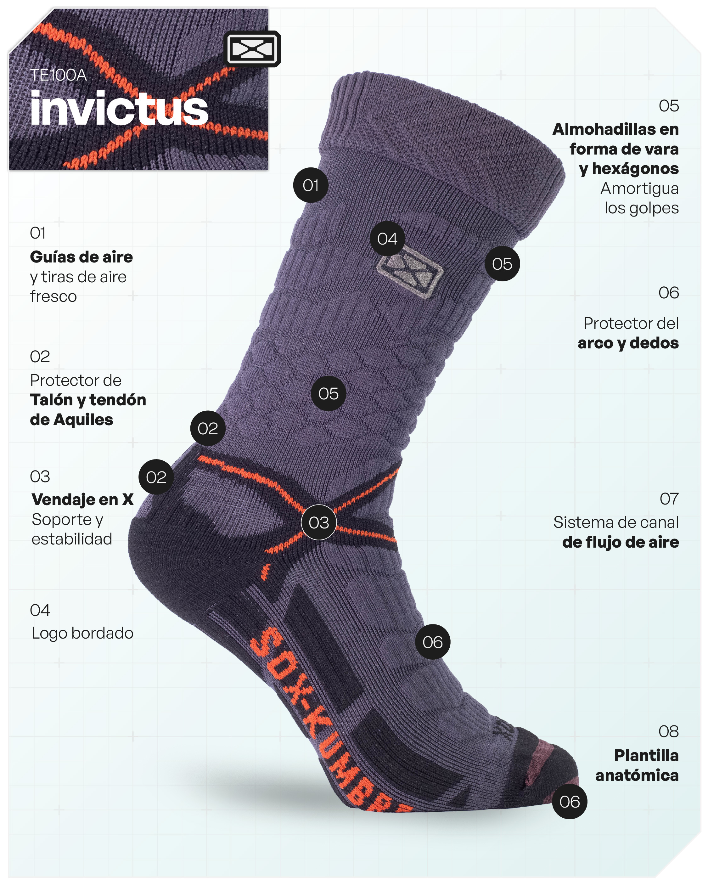 Infografía tecnología INVICTUS SOX TE100A