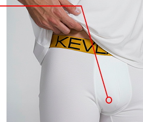 Ilustração do bojo anatômico e cós da Boxer Kevland
