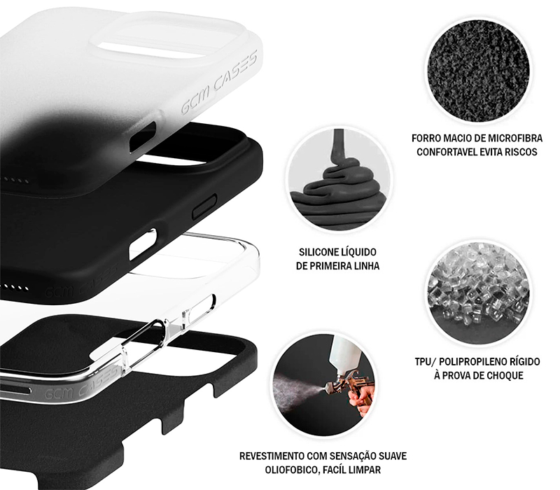 Capinha Celular iPhone 15 Silicone Aveludado com Proteção Câmera