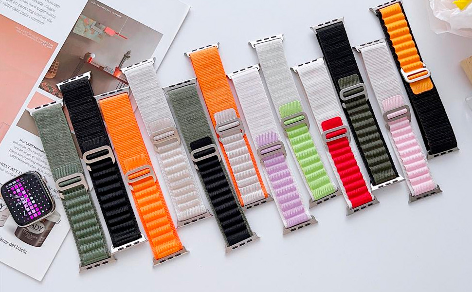Variedade de cores da Pulseira Alpinista