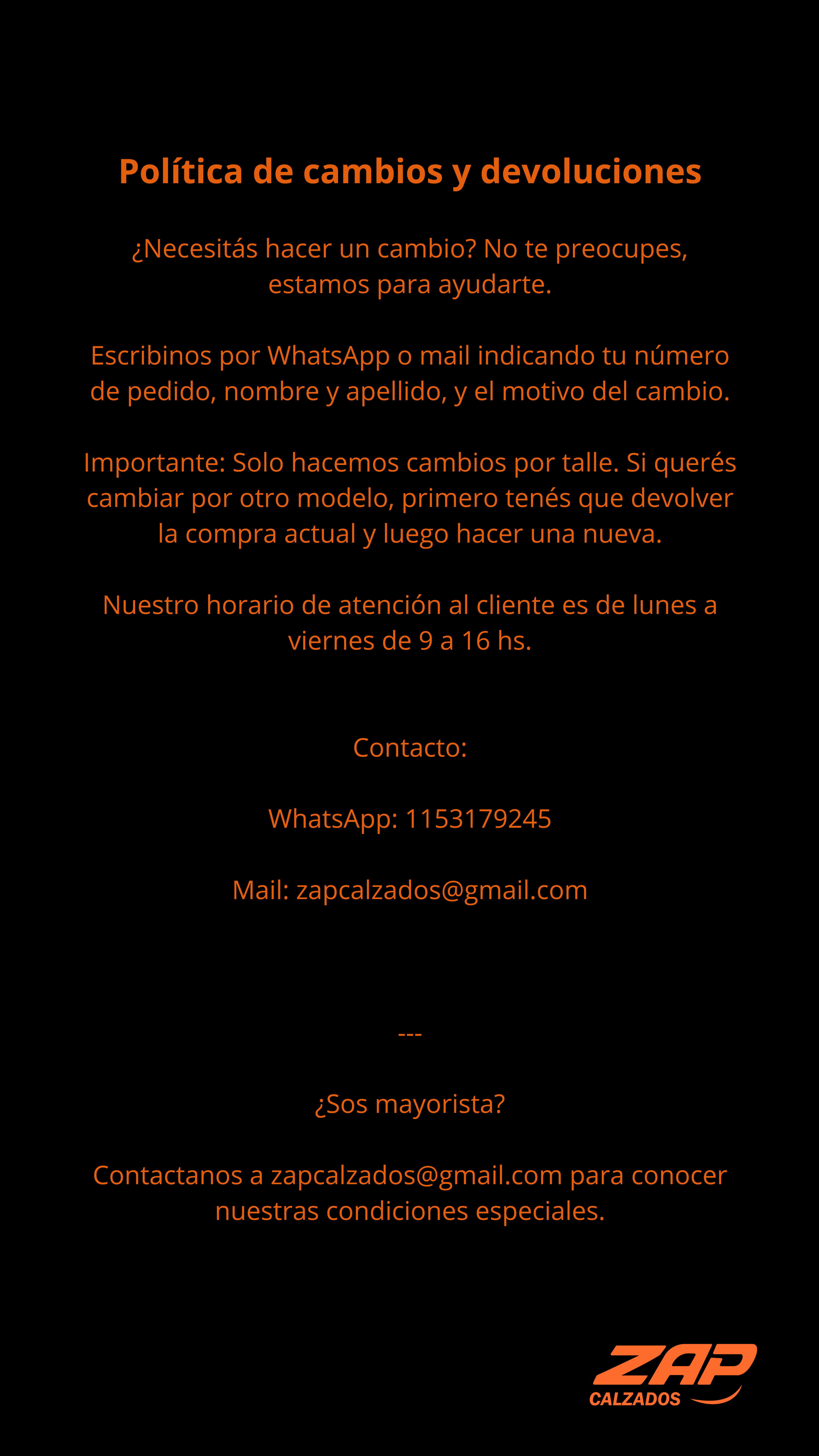 Política de cambios y devoluciones 