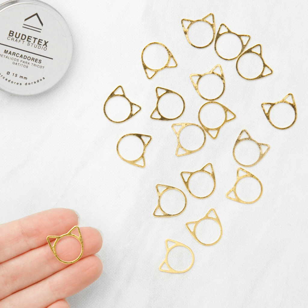 Gold Kitten Knitting Stitch Markers | Budetex Craft Studio