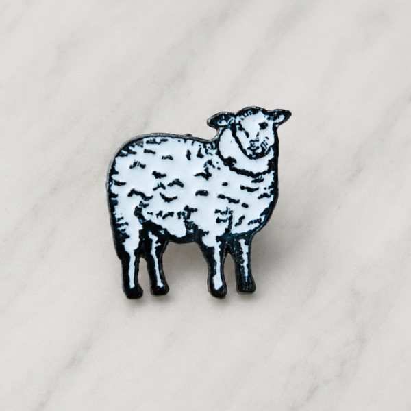 Merino Sheep Enamel Pin | Budetex Craft Studio